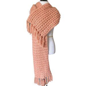 NEW Universal Thread Blush Pink Hand Knit Chunky Knit Wool Scarf